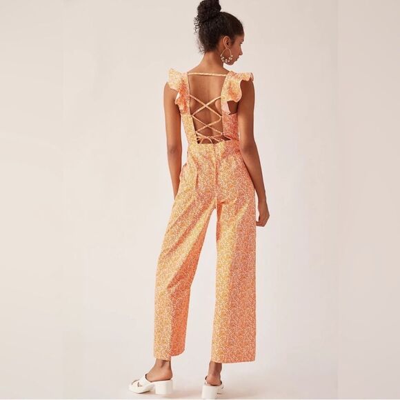 NWT Anthropologie Hutch Orange Matchsticks Jumpsuit-MM4 - Picture 2 of 9